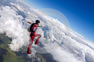 Skydiving video. The concept of active recreation