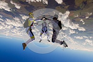 Skydiving video. The concept of active recreation