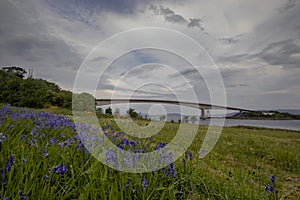 The Skye Bridge spanning Loch Alsh in the Scottish Highlands