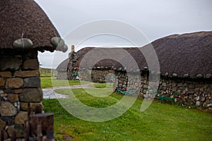 Skye Museum of Island Life with thatched cottages showing how people used to live, located on Isle of Skye, Duntulm