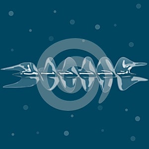 Skyfish transparent vector illustration | 3d air rod isolated on dark background