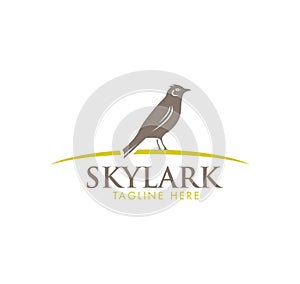 Skylark Wildlife Bird Vector Illustration Sign Concept. photo