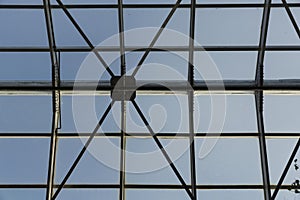 Skylight with blue skies