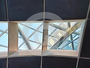 Skylight window. Window in commercial office or industrial building. abstract architectural background