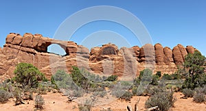 Skyline Arch in Arches National Park Utah America. Remarkable Landmark.