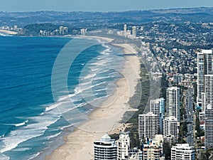 Skyline and beach of Surfers Paradise, Gold Coast.