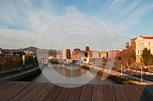 The skyline of Bilbao, Nervion River, Basque Country, Spain, Northern Spain, Iberian Peninsula, Europe