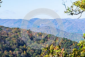 Skyline of The Blue Ridge Mountains in Virginia at Shenandoah Na