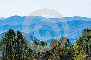 Skyline of The Blue Ridge Mountains in Virginia at Shenandoah Na