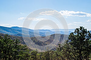 Skyline of The Blue Ridge Mountains in Virginia at Shenandoah Na