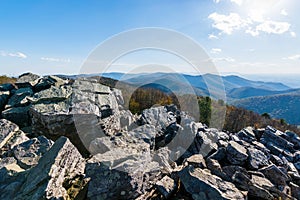 Skyline of The Blue Ridge Mountains in Virginia at Shenandoah Na