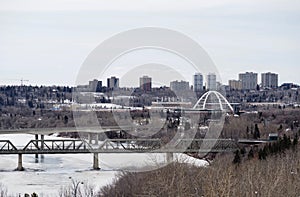 Skyline With Bridges And Apartments In Edmonton