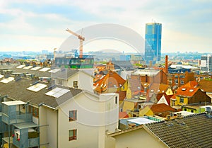 Skyline Brussels construction site Belgium