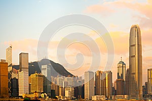 Skyline of buildings at Chung Wan in Hong Kong Island