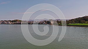 Skyline of Caernarfon, Gwynedd in Wales - United Kingdom