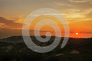 Skyline of Chieti Italy at sunset