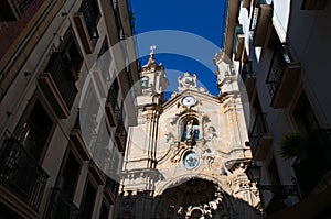 Skyline, the Church of Saint Mary of the Chorus, details, baroque, San Sebastian, Bay of Biscay, Basque Country, Spain, Europe