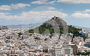 Skyline of the city of Athens in Greece