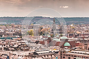 Skyline of the city of Cork in the Republic of Ireland