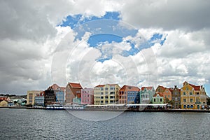 Skyline of the city of Willemstad on Curacao