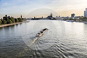 Skyline of Cologne with river Rhine