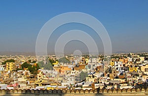 Skyline of a Crowded Udaipur City, India