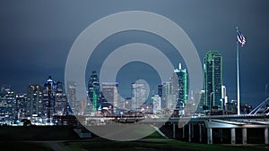 Skyline of Dallas Texas at night