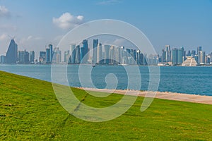 Skyline of Doha - the capital of Qatar