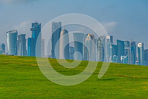 Skyline of Doha - the capital of Qatar