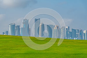 Skyline of Doha - the capital of Qatar