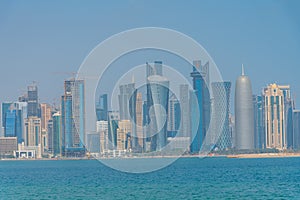 Skyline of Doha - the capital of Qatar