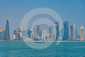 Skyline of Doha - the capital of Qatar