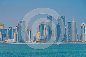 Skyline of Doha - the capital of Qatar