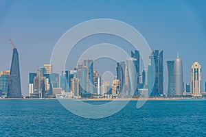 Skyline of Doha - the capital of Qatar