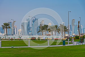 Skyline of Doha - the capital of Qatar