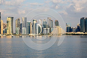 The skyline of Doha, Qatar