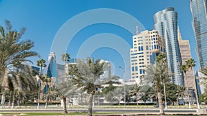 The skyline of Doha seen from Park timelapse, Qatar