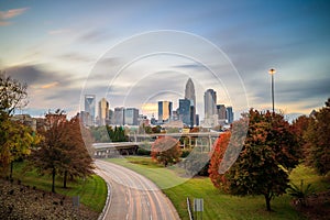 Skyline of downtown Charlotte in north carolina