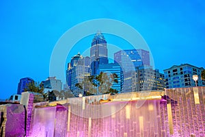 Skyline of downtown Charlotte in north carolina