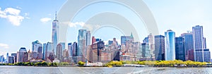 Skyline of downtown Financial District and Lower Manhattan in New York City, USA