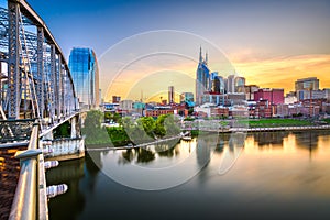 Skyline of downtown Nashville, Tennessee, USA