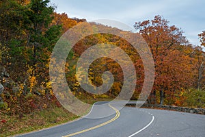 Skyline Drive road in Shenandoah National Park