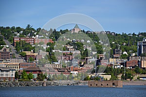 Skyline of Duluth at the Shore of Lake Superior, Minnesota