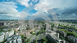 Skyline of Dusseldorf in Germany panorama