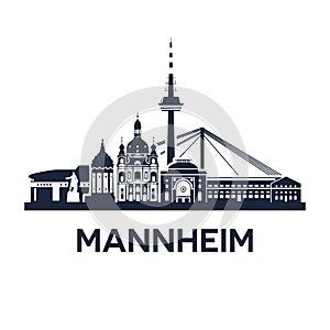 Skyline emblem of Mannheim, city in the southwestern part of Germany photo