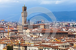 Skyline of Florence town with Palazzo Vecchio