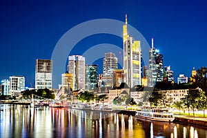 Skyline of Frankfurt at night