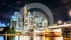 Skyline of Frankfurt at night