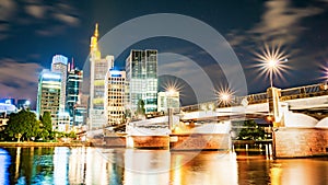 Skyline of Frankfurt at night