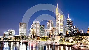 Skyline of Frankfurt at night